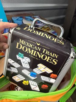Cardinal Classics Mexican Train Dominoes Deluxe Set – Aluminum Case