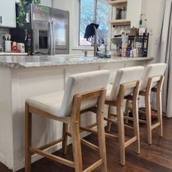 Nathan & James White Cushioned Bar Stools