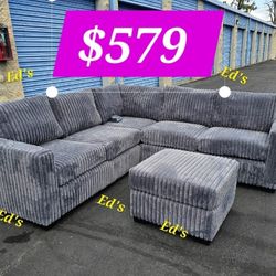 BRAND NEW 4PC SECTIONAL SOFA SET WITH OTTOMAN INCLUDED $579