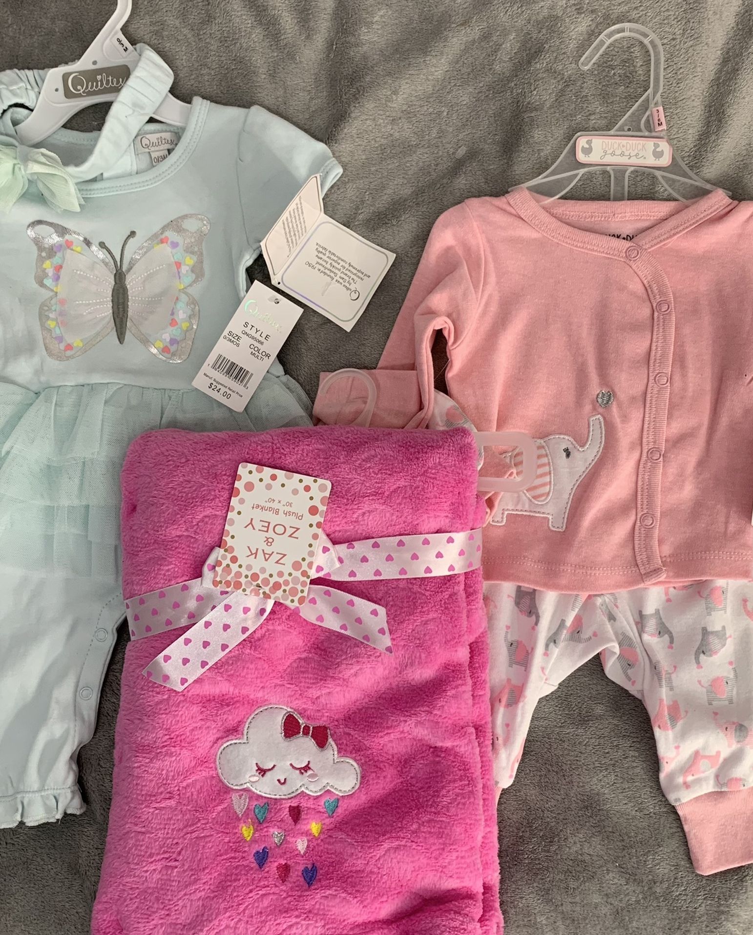 Baby Girl Clothes And Blanket Brand New Lot 6 Pieces