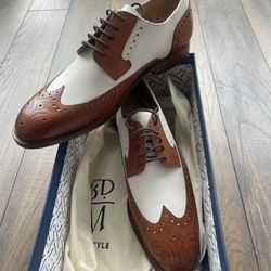 3DM Lifestyle Oxford Brown & White Shoes