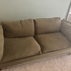 Olive Green Slip Cover Sofa