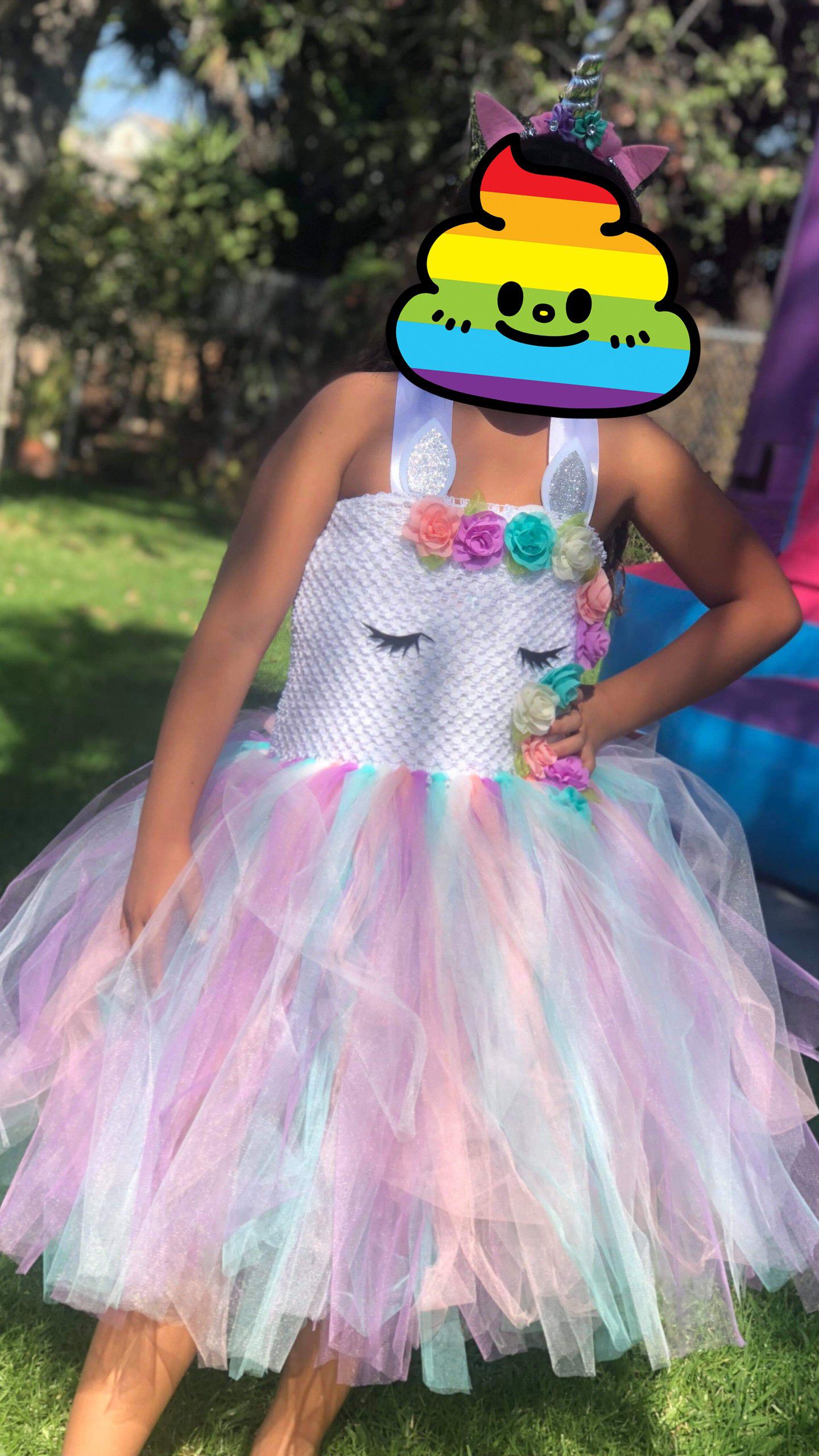 Beautiful Unicorn Dress 14/16 fits girl who usually wears size 10/12 $50 dress only worn for 30 minute for picture