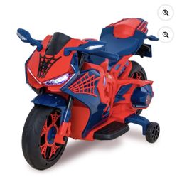 6V Spiderman Motorcycle, Battery Ride on Toy, for Kids, Ages 3+