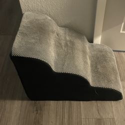 3 Tier Doggie Stairs Gray And Black In Color