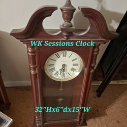 Wk Sessions Vintage Clock ( Works Great/Glass Broke)-$55.00