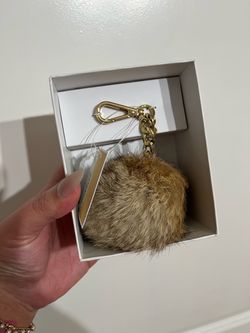 Brand new michael kors pom Pom keychain