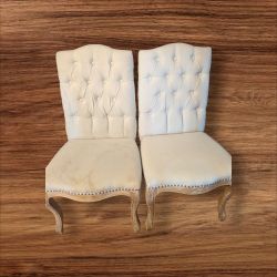 2 tufted nailhead chairs 