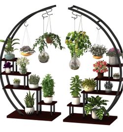 Half Moon Metal Plant Stand Set of 2