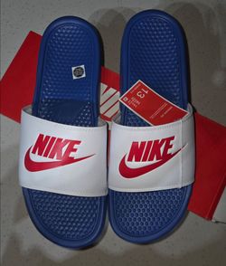 Nike Benassi JDI Men's Slides Sandals Game Royal/White/Unty Red 343880 410 Sz 13