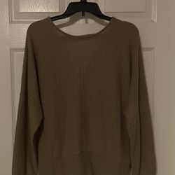 Brand New Brown/Lace Long Sleeves Top Size Large 