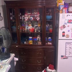 Antique Drexel Mahogany China Cabinet 