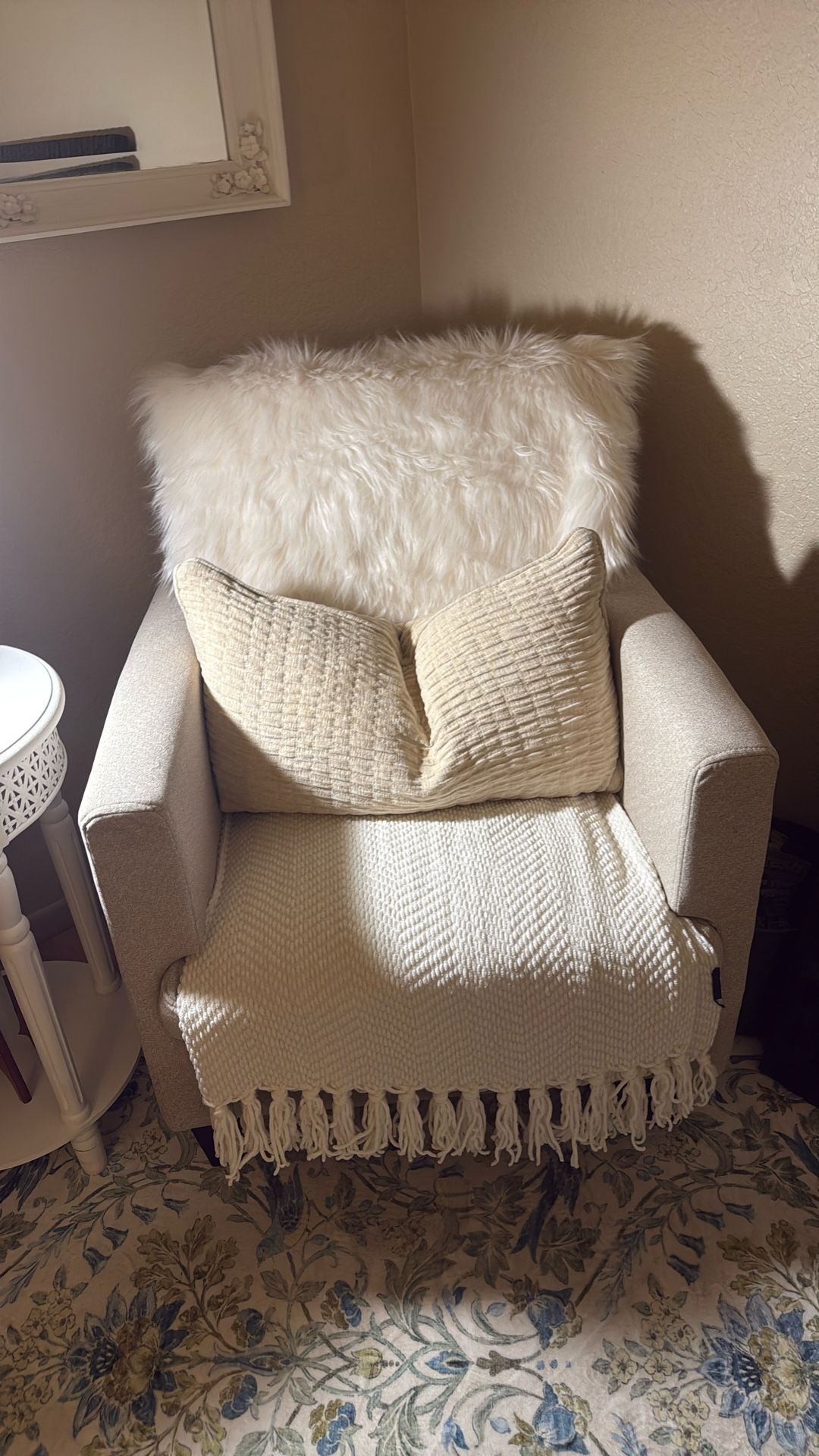 New Beige Arm Chair Never Used Super Soft