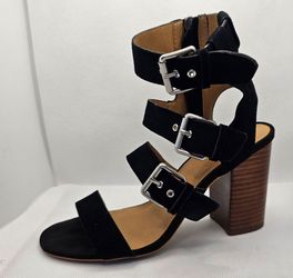 Crown vintage Elsey shoes sandal sz 6 black zipper suede booties buckle block heel

Excellent condition,  gently worn, minimal wear 
Size 6
Zipper and