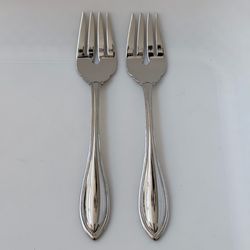2Pc Oneida Arbor-American Harmony Salad Forks 6 7/8” Stainless Glossy