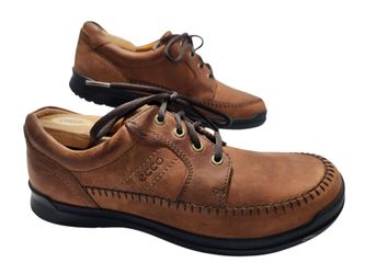 ECCO Howell seawalker Oxford Cognac Leather Men's Shoes Size 44 US 10-10.5 MINT