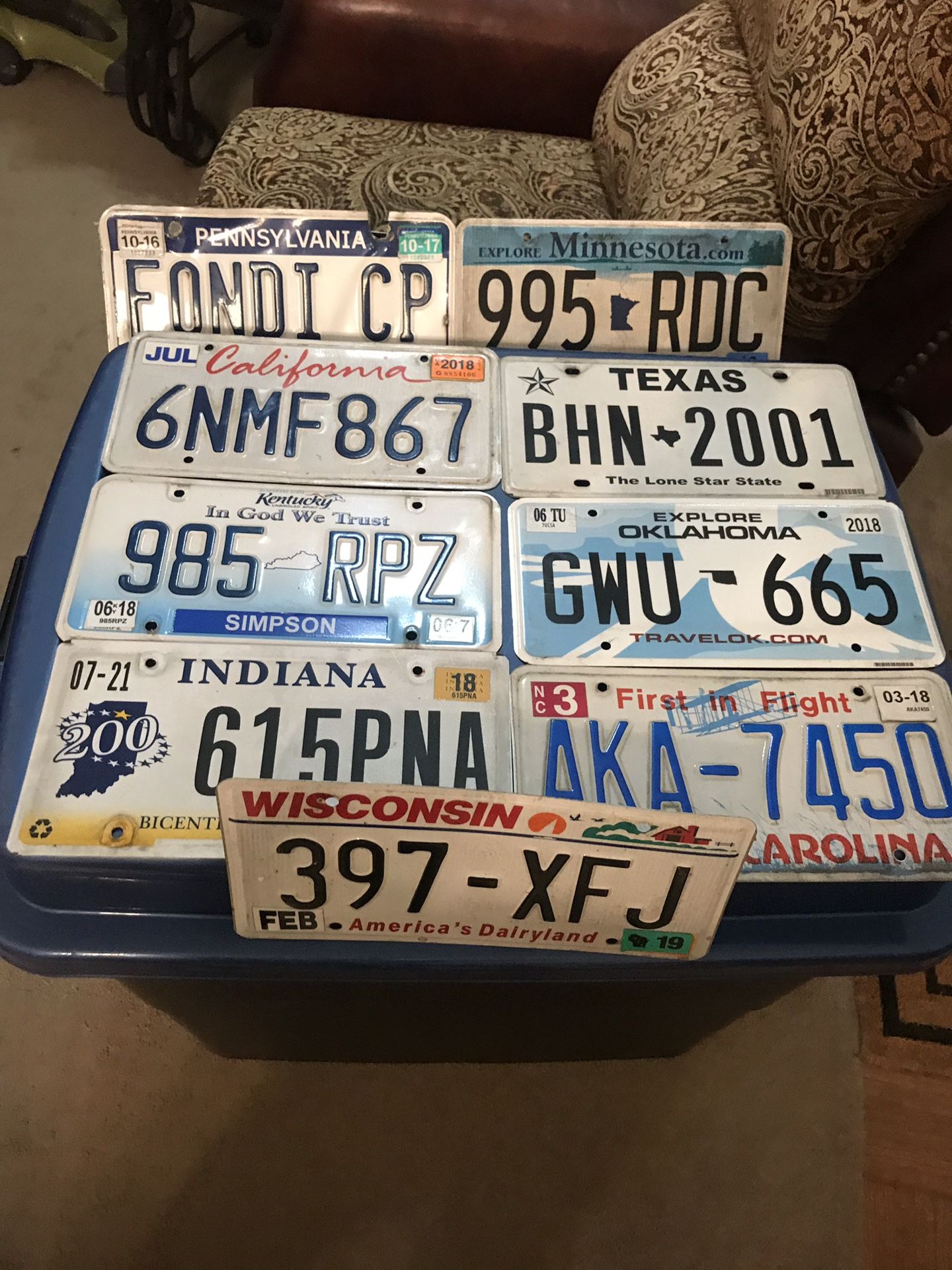 License Plates 9 States