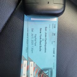San Jose Earthquakes Vs NY Red Bulls @ Paypal 07/05 Sec 110 