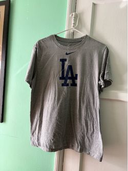 Nike LA Dodgers Short Sleeve Crew Tee - Gray with Navy Logo