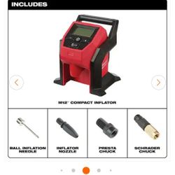 Milwaukee
M12 12-Volt Lithium-Ion Cordless Electric Portable Inflator (Tool-Only)