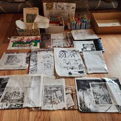 Vtg. Tri-chem  Liquid Embroidery Pictures/paint