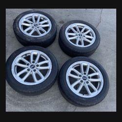 4 X 205/55r17 5x4.72 5x120 Mini Cooper Countryman Bmw Wheels Rims Good Tires 80% Treads !!!!