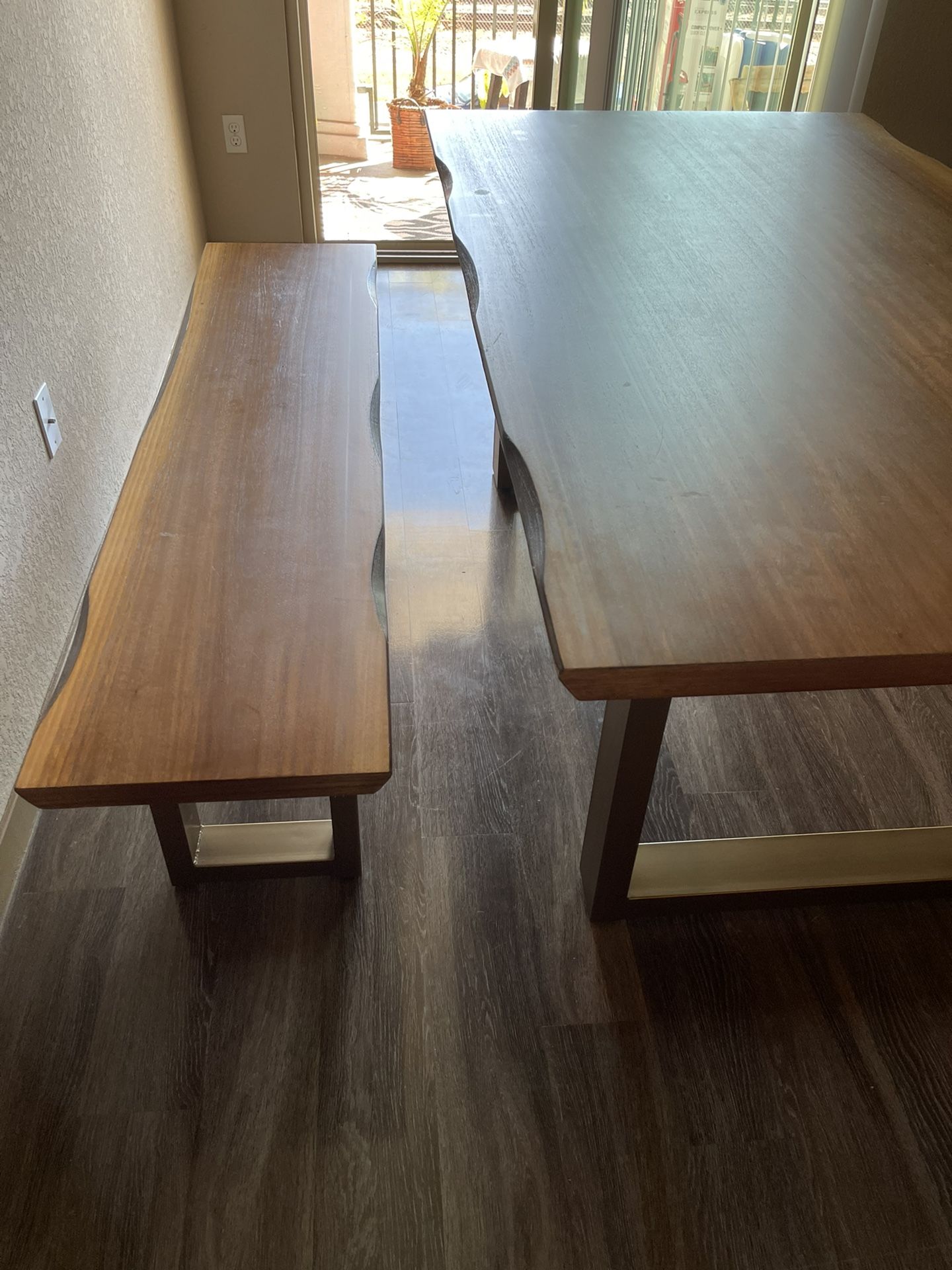 Sloan Live edge Wood dining Table And Bench