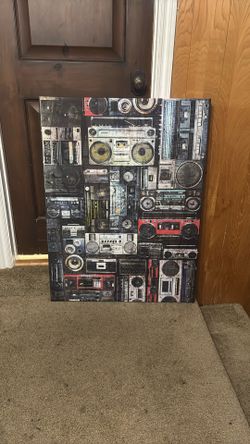 Boom box wall art canvas
