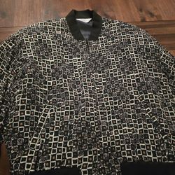 Men Jacket 100% Silk Size Large