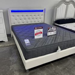 New Queen Bed Frame With Mattress 