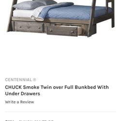 Twin Over Full Bunk Bed With Under Drawers