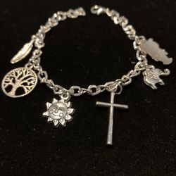 Silver Cross Charm Bracelet