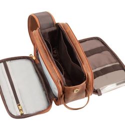 Toiletry Bag Toilet Wash Bag for Men and Women Handmade - Make Up Wash Bags Water Resistant Large Leather Shaving Bag Traveling Business Vacations