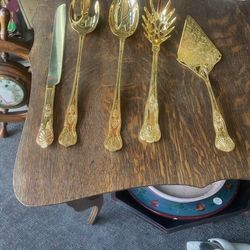 Vintage Gold Flatware Serving Pieces $40 For All 