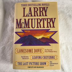 Larry McMurtry Omnibus Hardcover 1994 Wings Books – Lonesome Dove, Leaving Cheyenne & The Last Picture Show – Pulitzer Winner