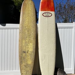2 Surfboards - Vintage Velzy and Becker Longboards