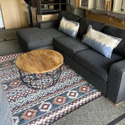 Sofa, Coffee Table, Rug & Pillows 
