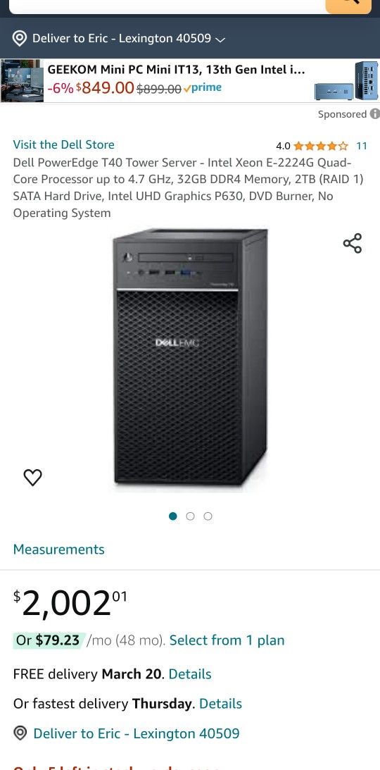SEVER DELL POWEREDGE T40