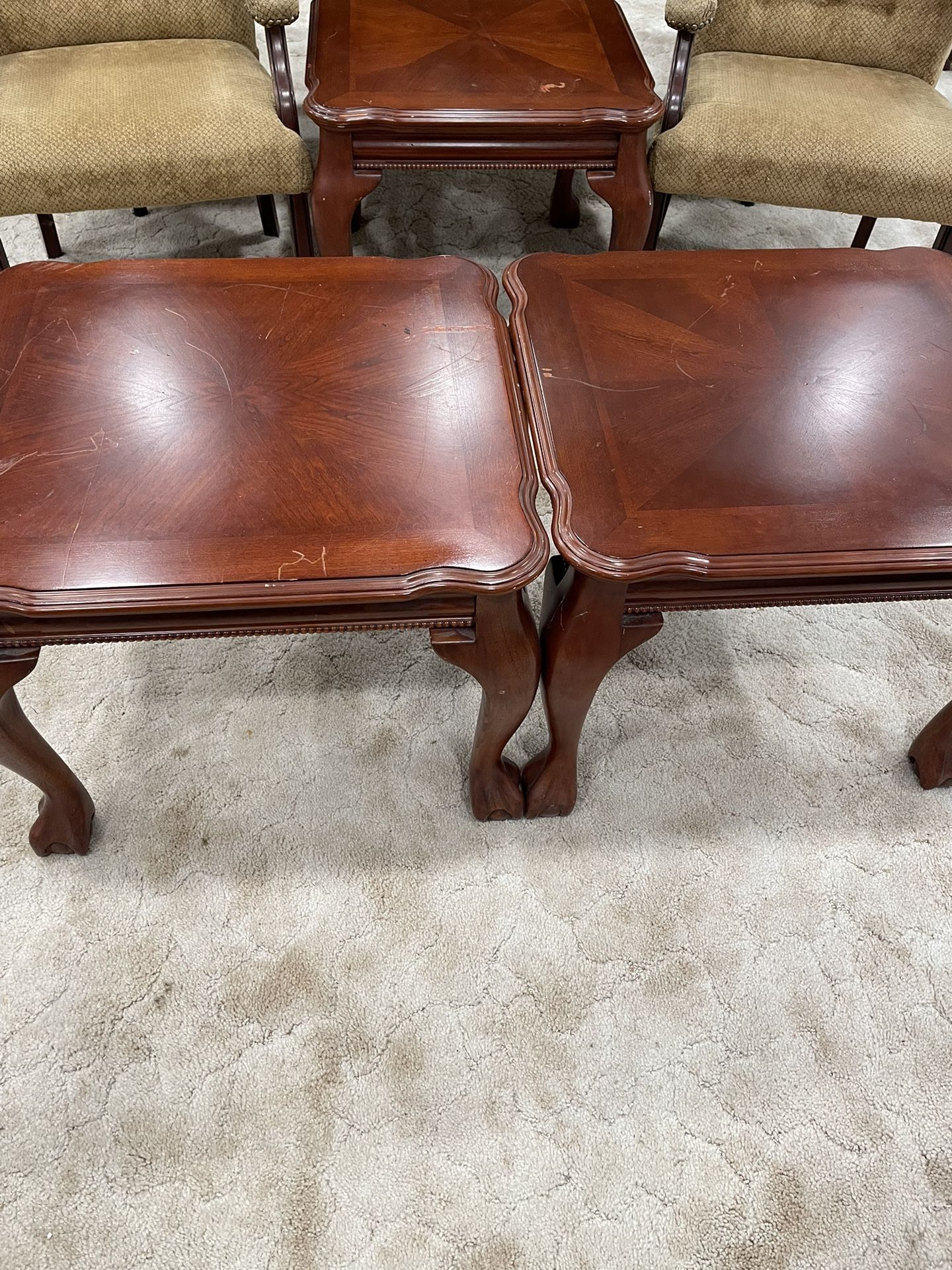 Vintage Styled End Tables With Claw Feet
