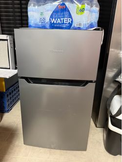 Hisense stainless steel mini fridge with freezer