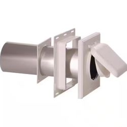 4 in. J Block or Wide-Mount Dual Door Wall Vent in White