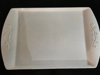 Portuguese White Ceramic Serving Platter