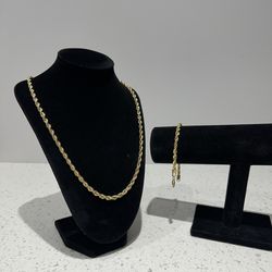 Rope chain and pendant set
