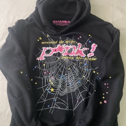 Sp5der Pink Black Hoodie 