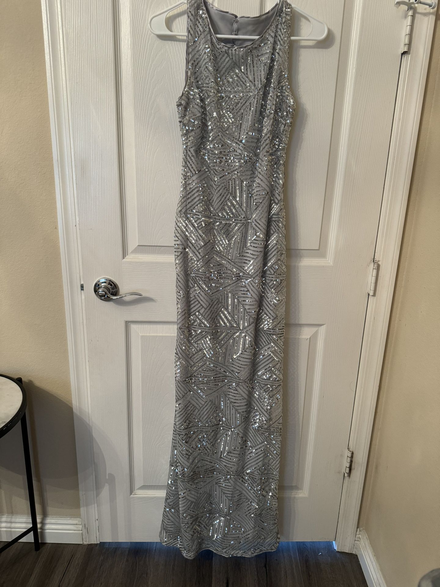 Silver Sequin Gown $30