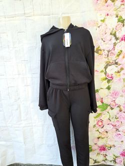 Black Cargo 2 Piece Lounge Set