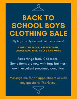 Back to School Clothing Sale