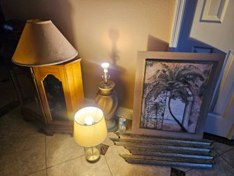 Bundle : 2 Lamps, BEAUTIFUL LARGE FRAMED PICTURE