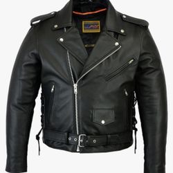 Daniel Smart Classic Mens Leather Motorcycle Jacket

