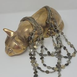 Silver And Gold Beaded Necklace